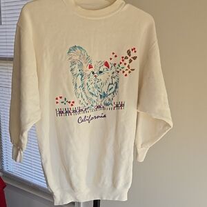 Vintage 80's/90's California Crewneck with Cat and California Print